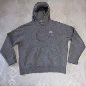 Nike Sportswear Club Fleece Pullover Hoodie Grey & White Size Small